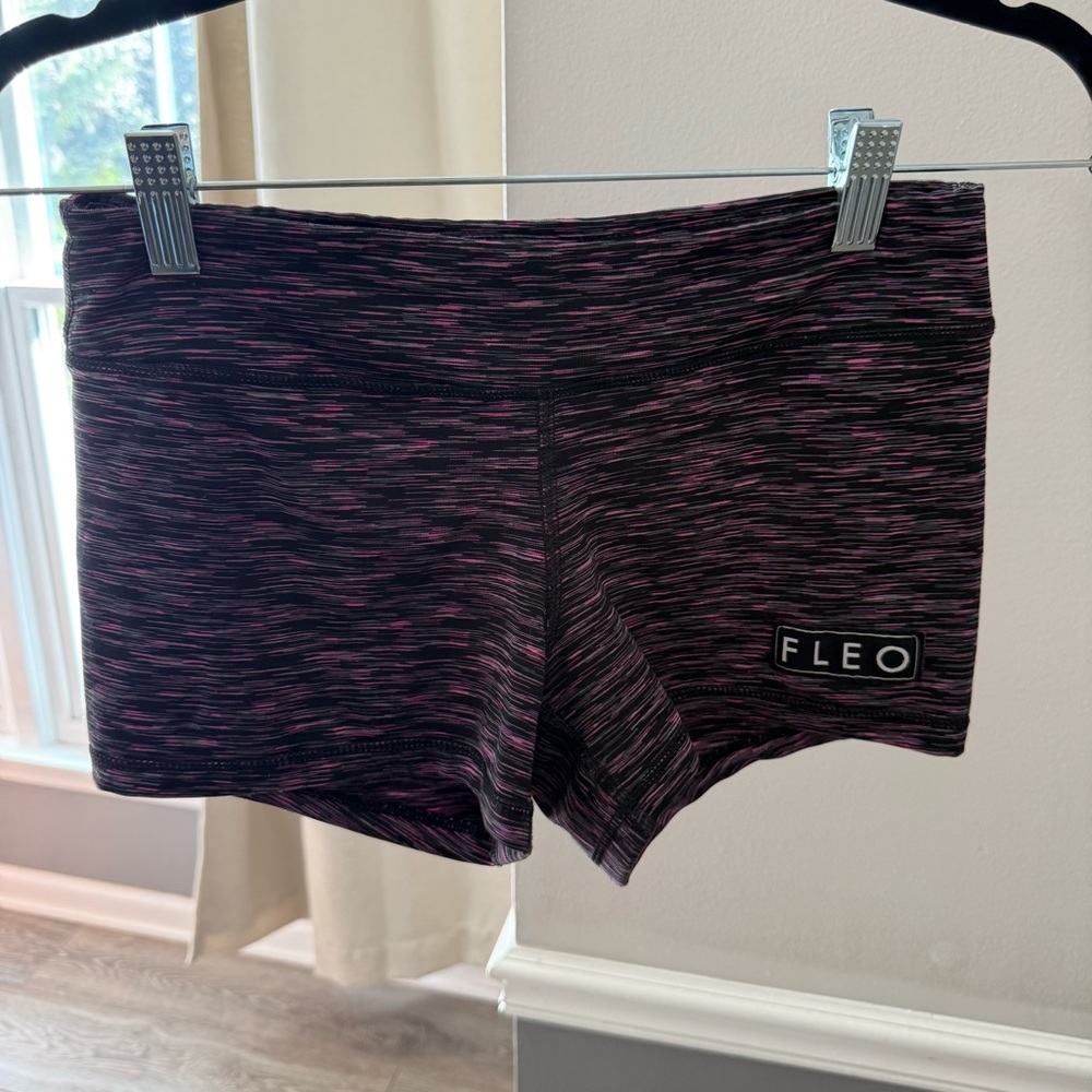 FLEO Black and Pink Patterned Shorts